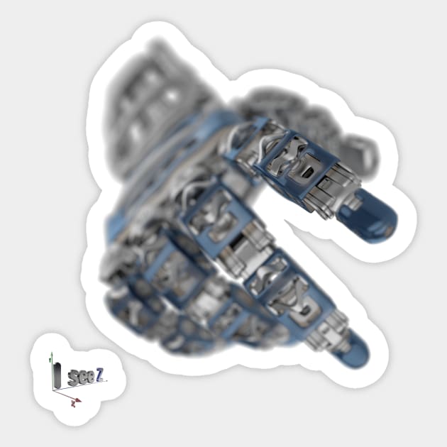 Robot hand Sticker by Away_3d